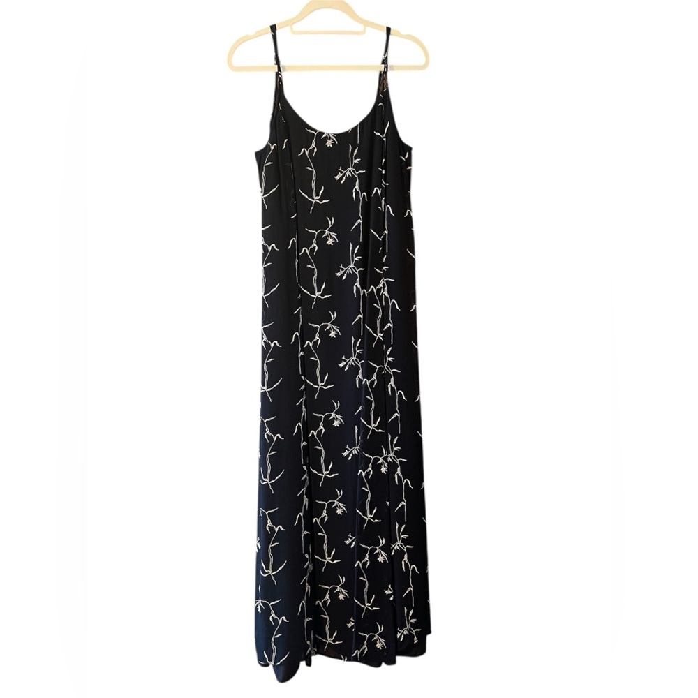 Reflections by Spiegel Vintage 90s Black and White Floral Maxi Dress Size 14